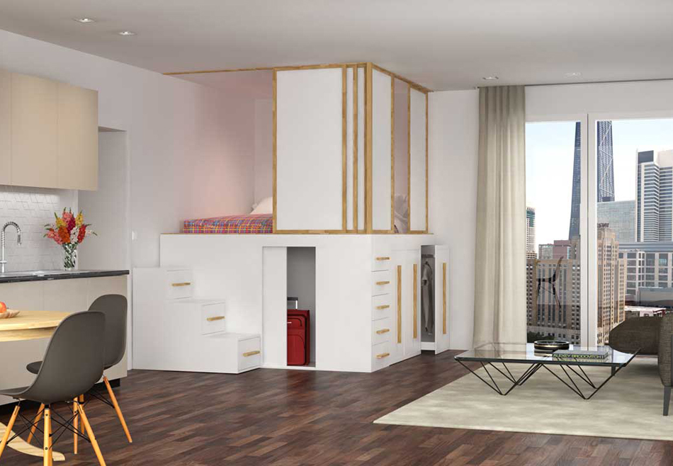 Raumsparendes Schlafzimmer