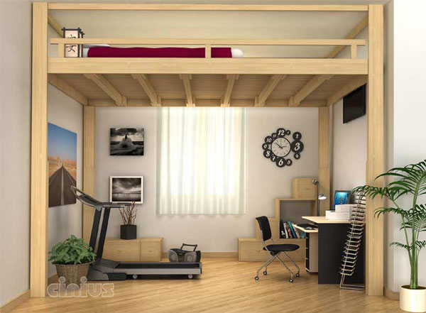 Bed Rising Sleeping loft furniture, RISING