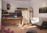 SpazioBed - Young: chambres avec 2 ou 3 lits