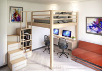 Lit Mezzanine fixe Yen-E