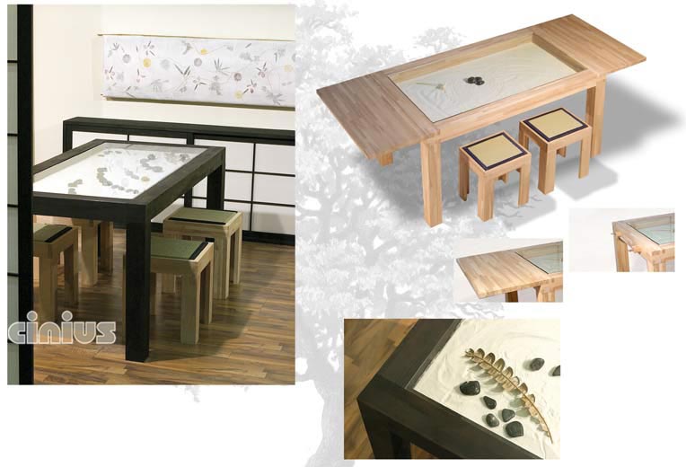 Tables Cinius avec jardin Zen