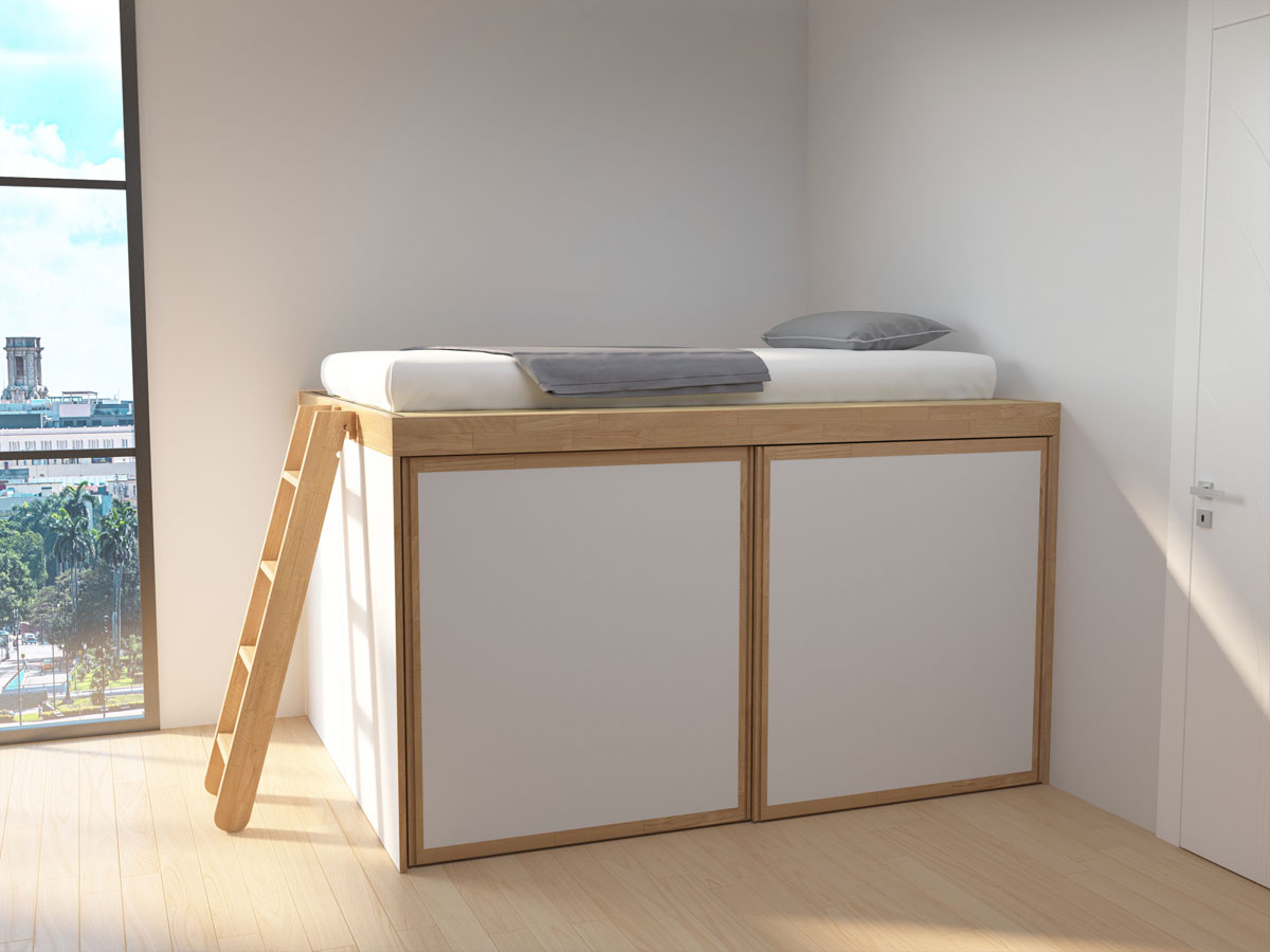 Petite chambre peu encombrante en bois massif