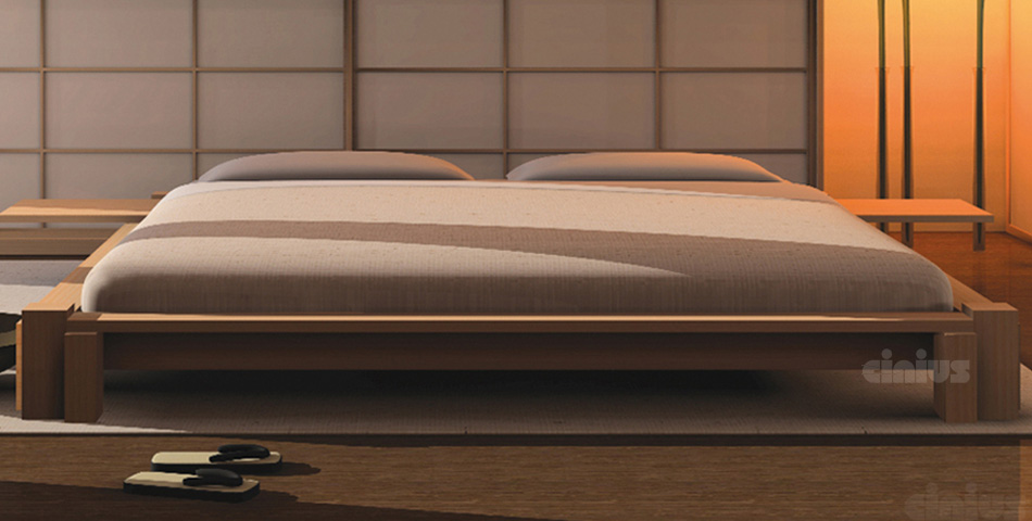 Letto Kyoto di Cinius in legno massello