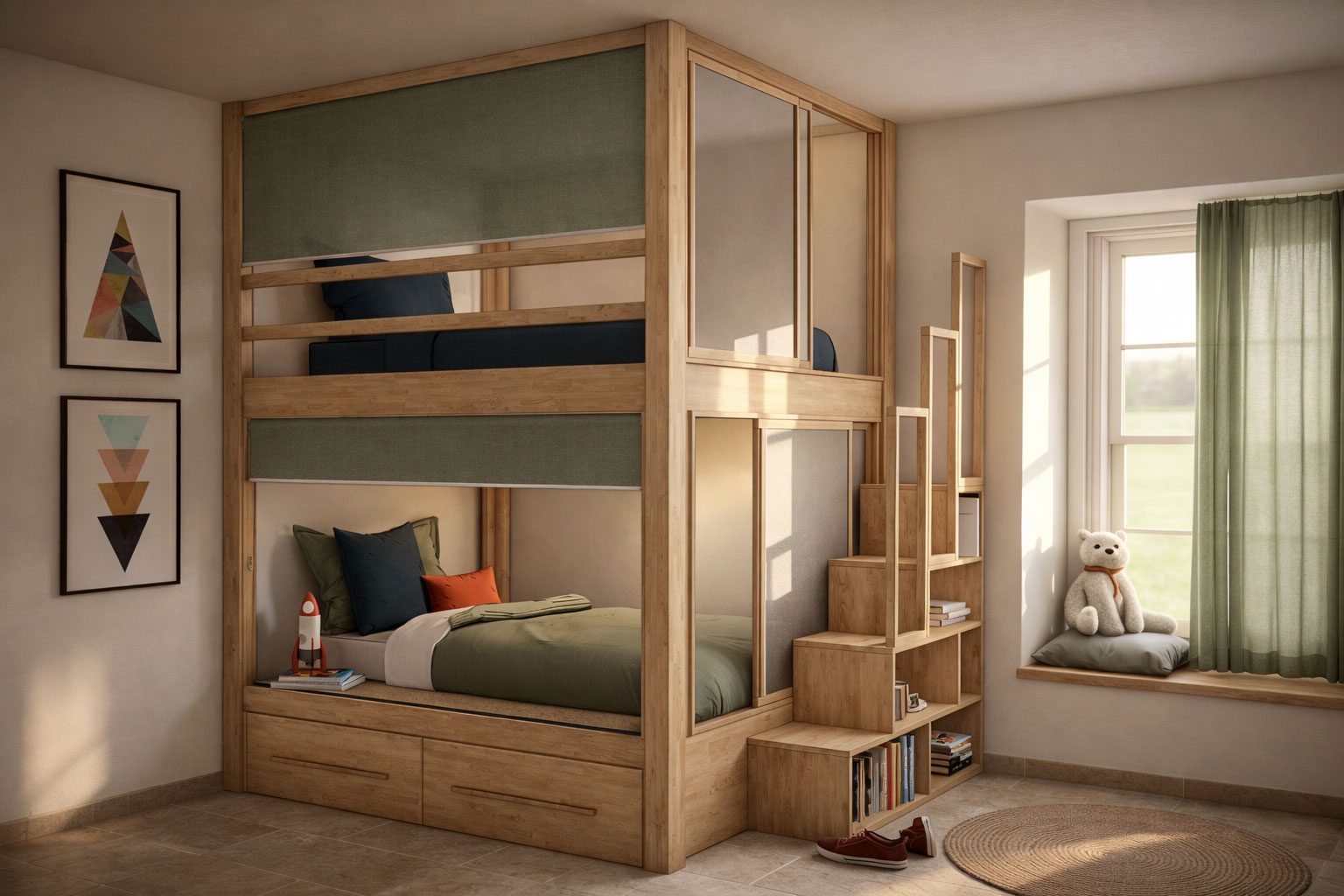Letto Castello LUI LEI in legno massello