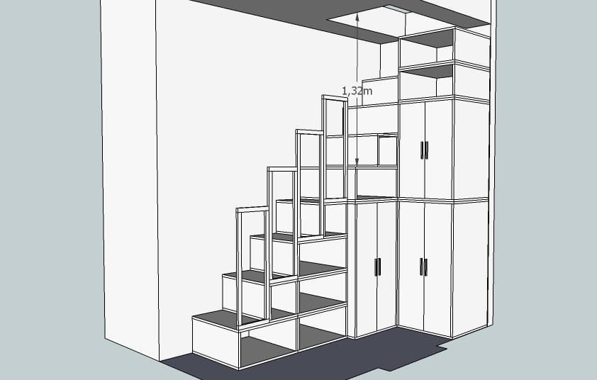 scala su misura per sottotetto-1